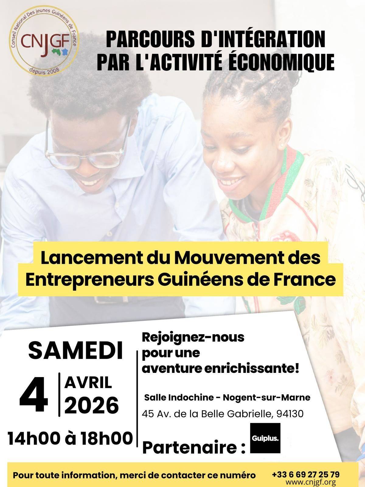 Bannière de INTEGRATION PAR L'ACTIVITE ECONOMIQUE - Mouvement des entrepreneurs guinéens de France